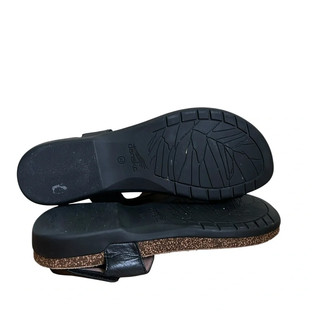 Women’s Sandy Dansko Reece Black Leather Open Toe Sandals Size 42 US 12 - Picture 6 of 6